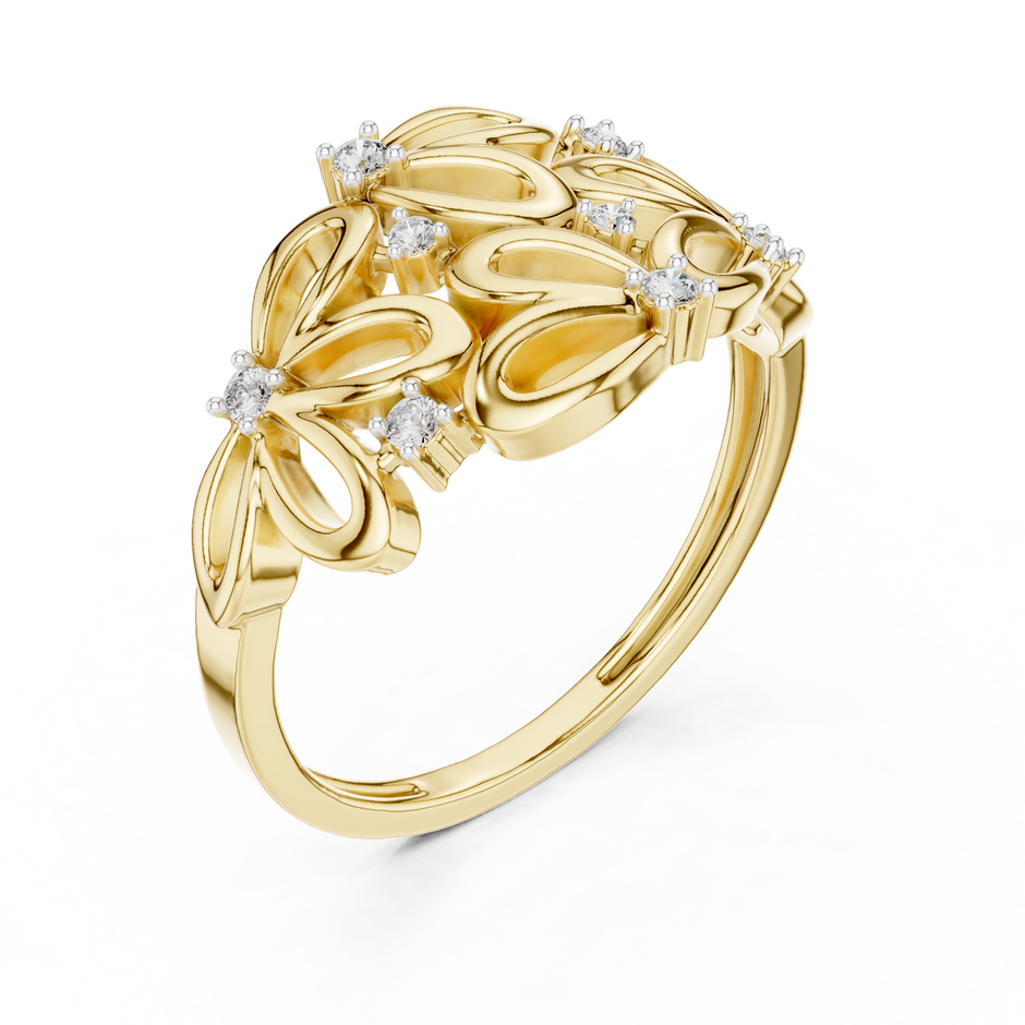 Botanical Blossom Cluster Lab Grown Diamond Ring