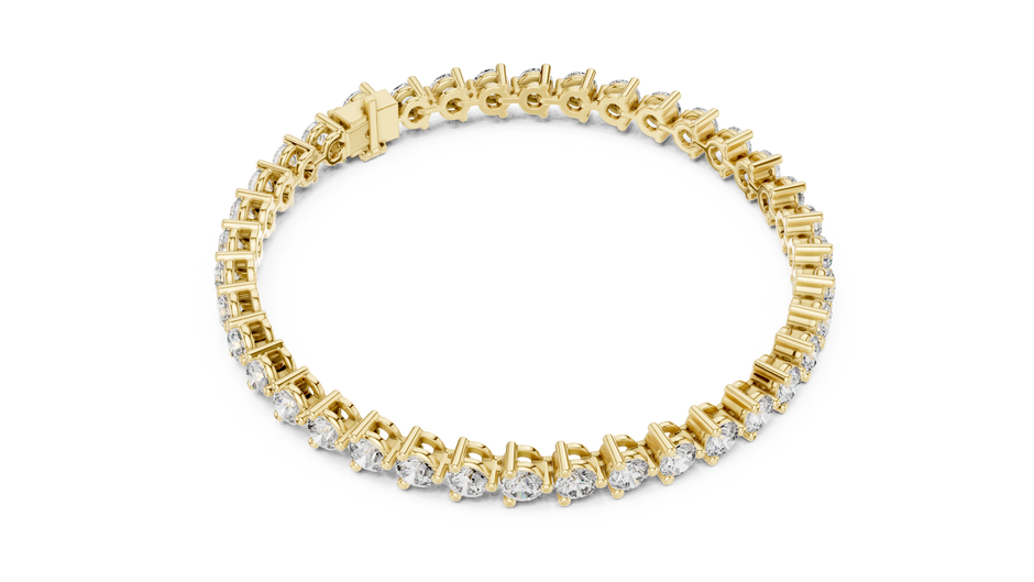 Three-Prong Round Lab Grown Diamond Tennis Bracelet