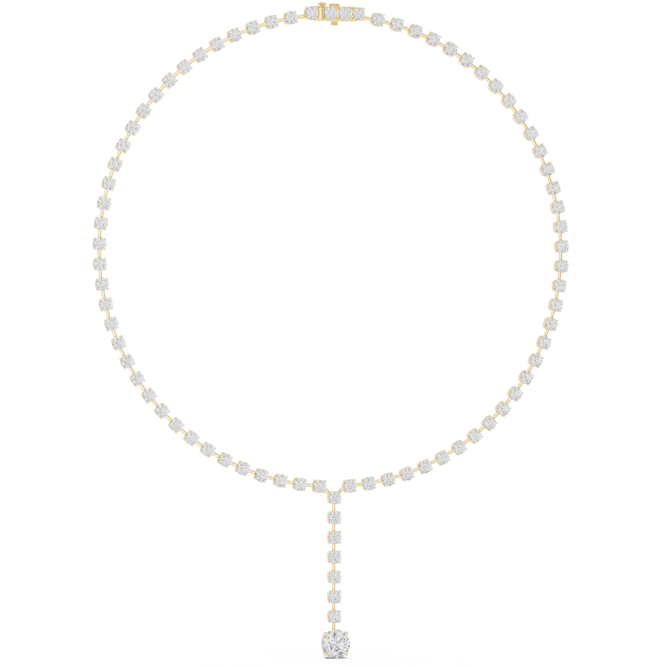 Round Lab Grown Diamond Y-Drop Lariat Necklace