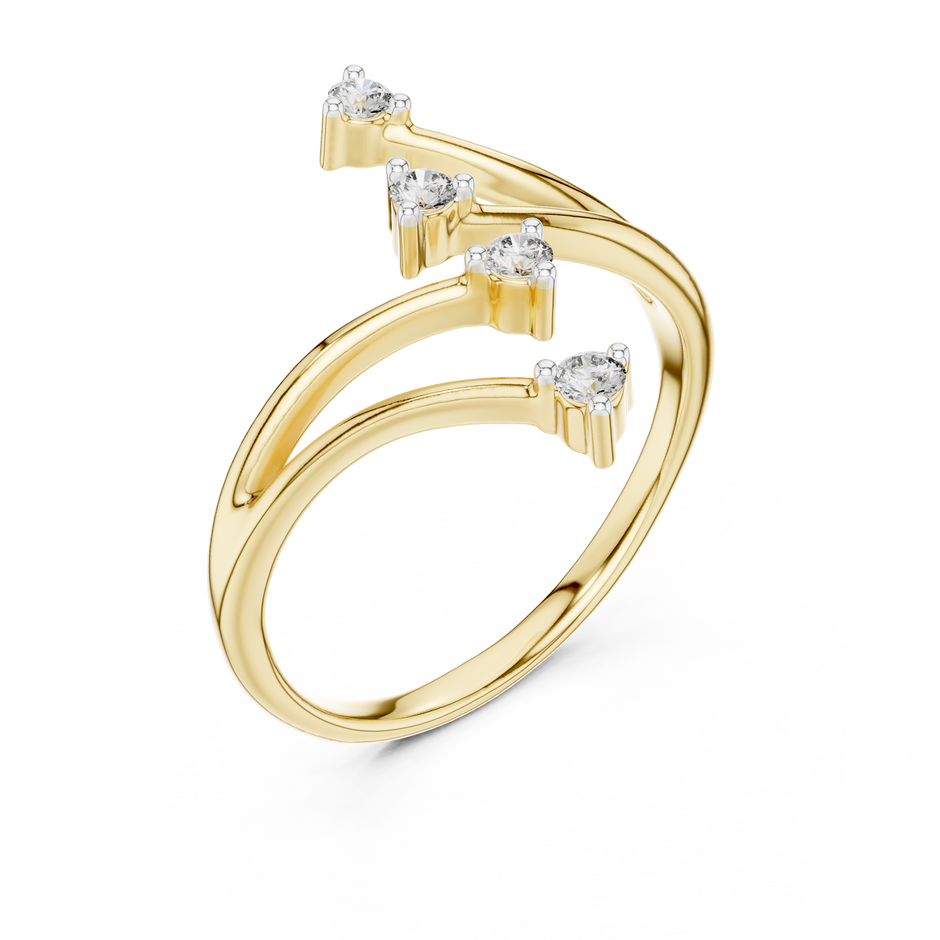 Four Stone Bypass Stackable Lab Grown Diamond Ring