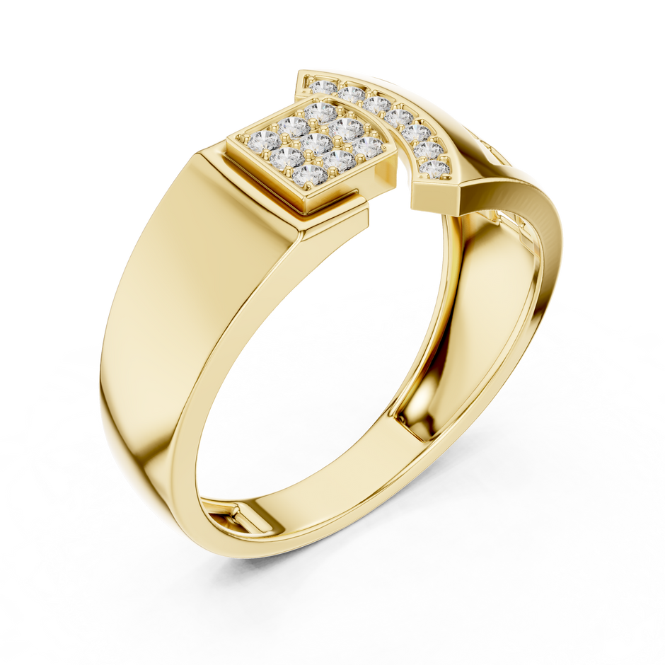 The Imperial Asymmetrical Square & Curved Arch Bypass Lab Grown Diamond Ring