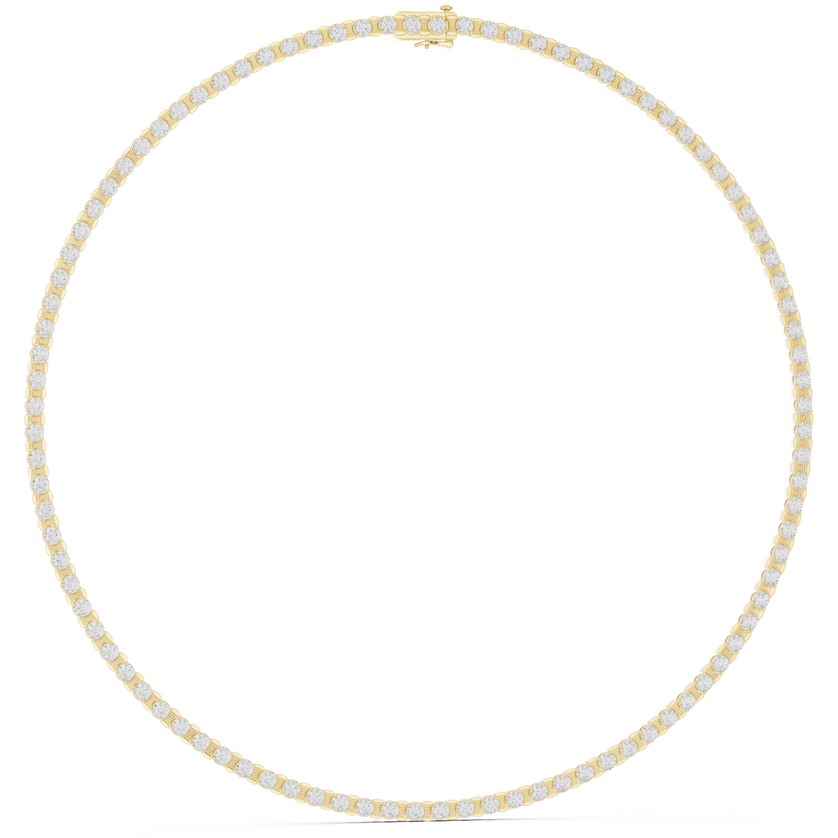 Petal Station Round Lab Grown Diamond Tennis Necklace