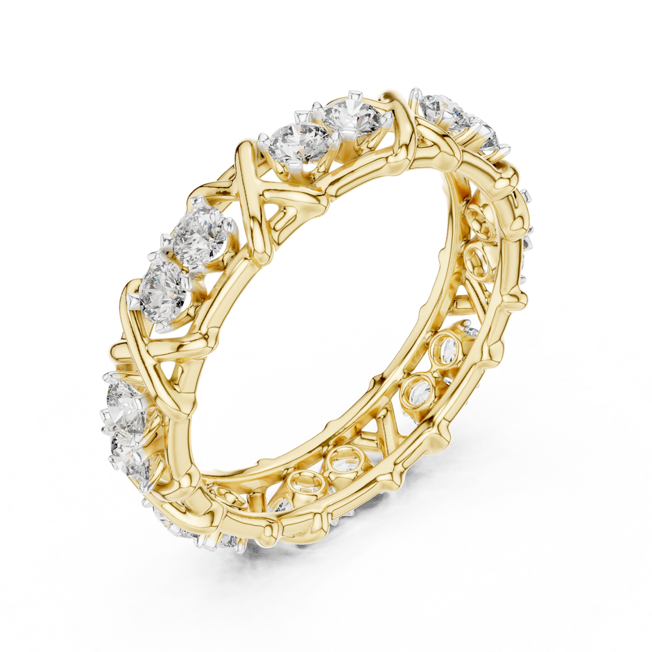 X Motif Eternity Lab Grown Diamond Ring