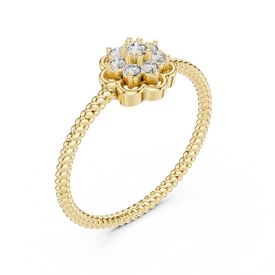 Botanical Floral Cluster Lab Grown Diamond Ring