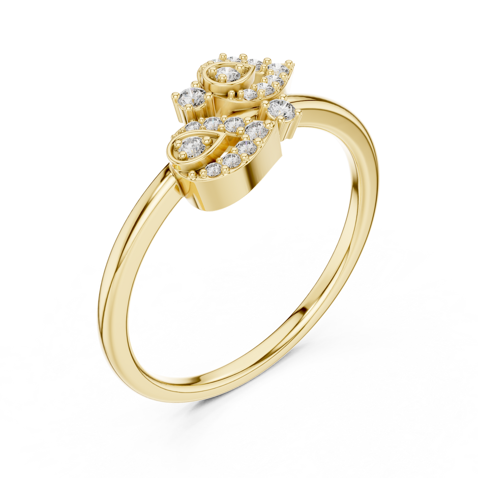 Teardrop Pave Set Cluster Lab Grown Diamond Ring