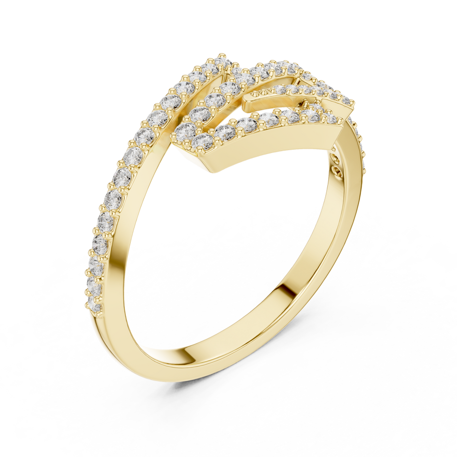 Geometric Pave Lab Grown Diamond Ring