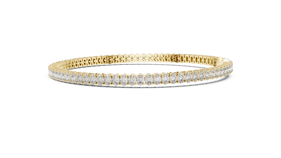 Shared-Prong Oval Cut Lab Grown Diamond Tennis Bracelet.
