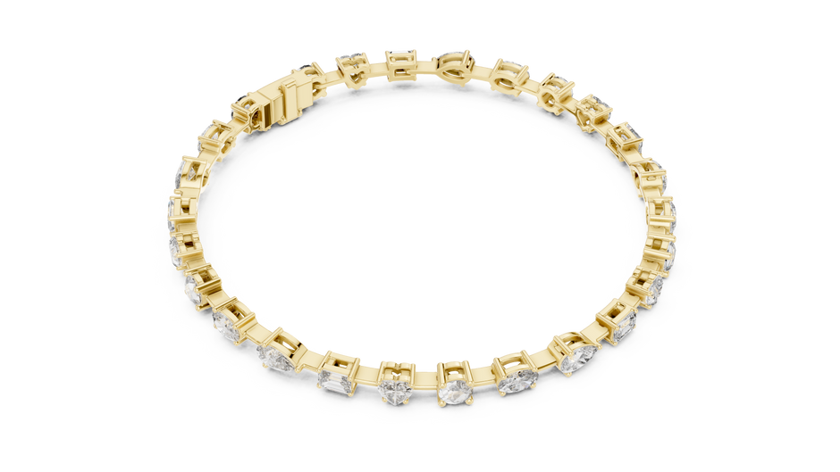 Mixed Shape Lab Grown Diamond Tennis Bracelet.