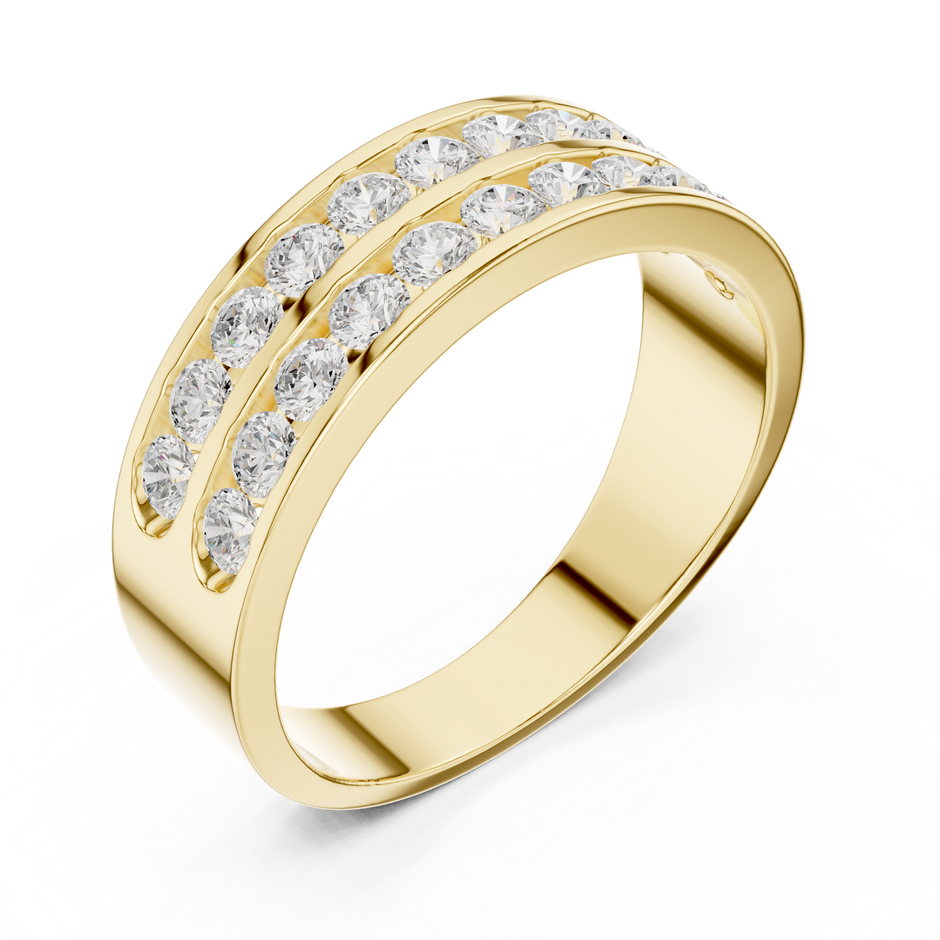 Double Row Channel Set Lab Grown Diamond Ring