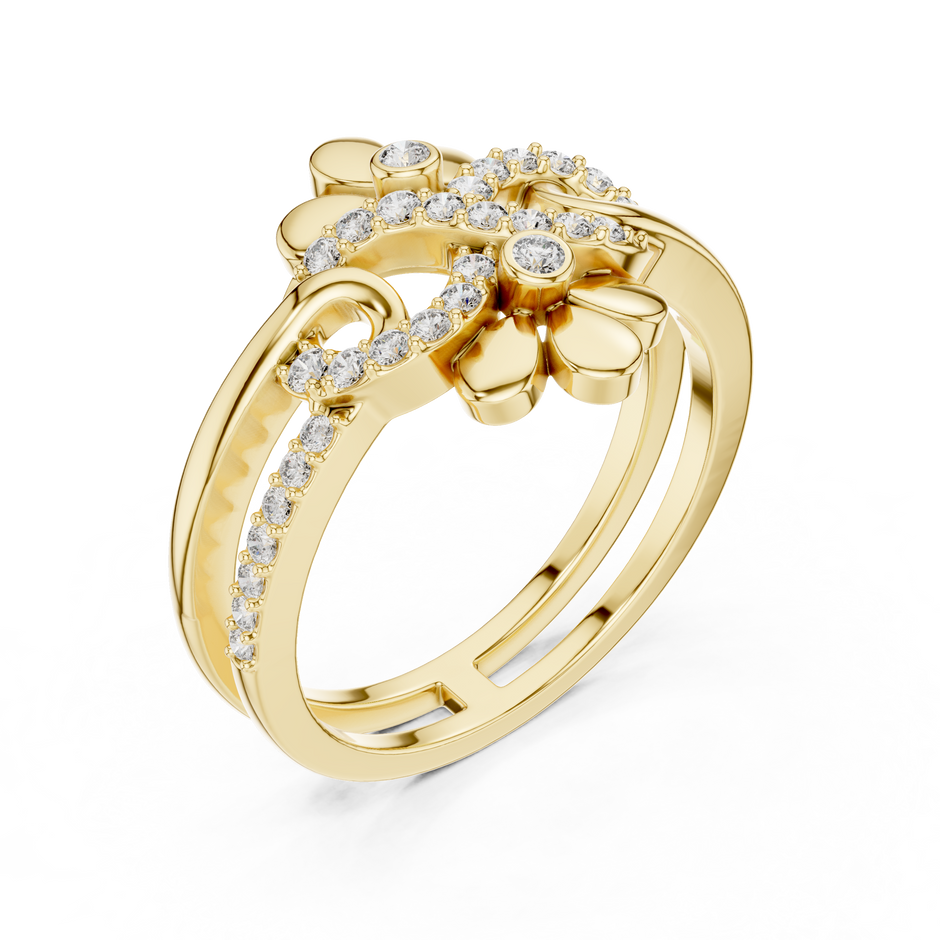 Dual Floral Infinity Pave Lab Grown Diamond Ring