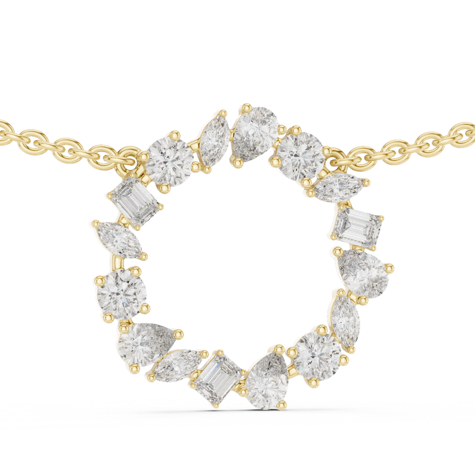The Royal Multi Shape Fancy Cut Circle Lab Grown Diamond Pendant