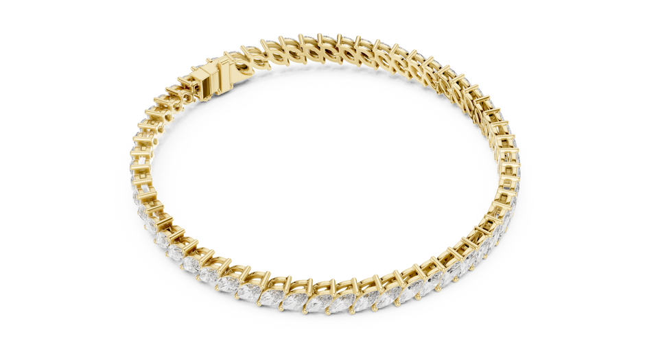 The Marquise Diagonal Wave Lab Grown Diamond Tennis Bracelet