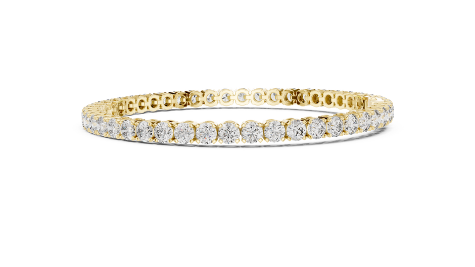 Shared-Prong Round Lab Grown Diamond Tennis Bracelet.