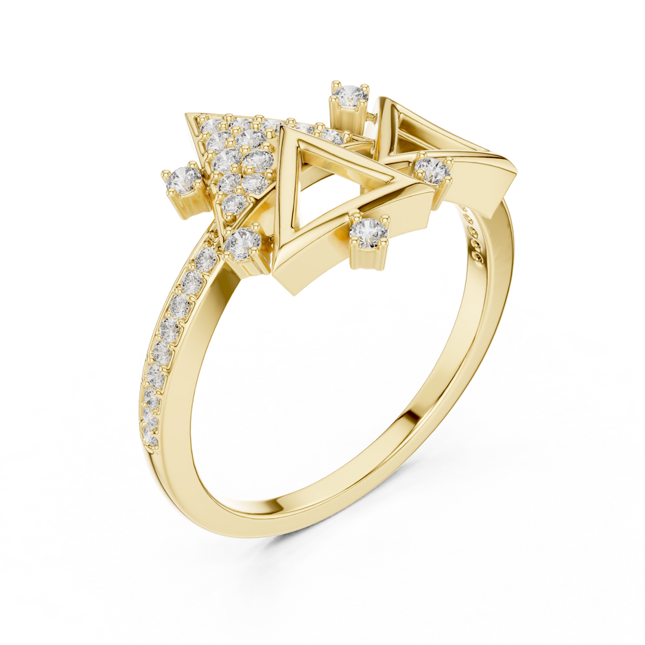 The Imperial Geometric Triangle Cluster Lab Grown Diamond Ring.