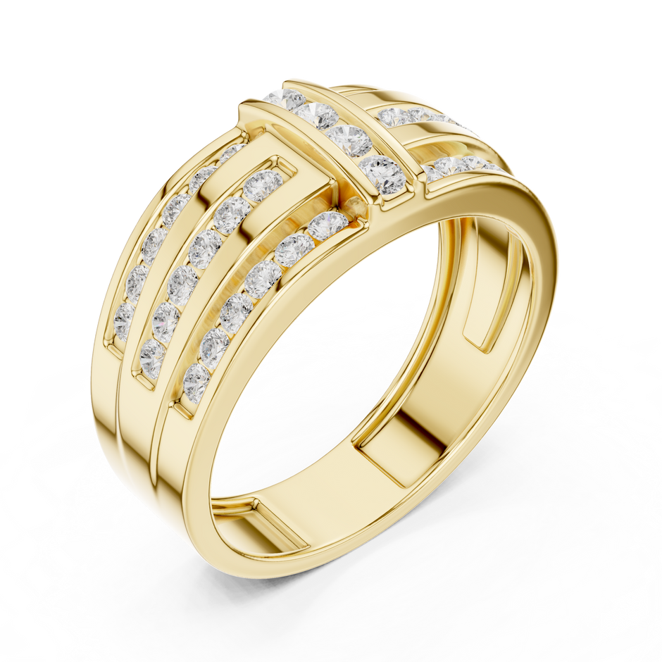 Men’s Multi-Row Channel Set Lab Grown Diamond Band Ring