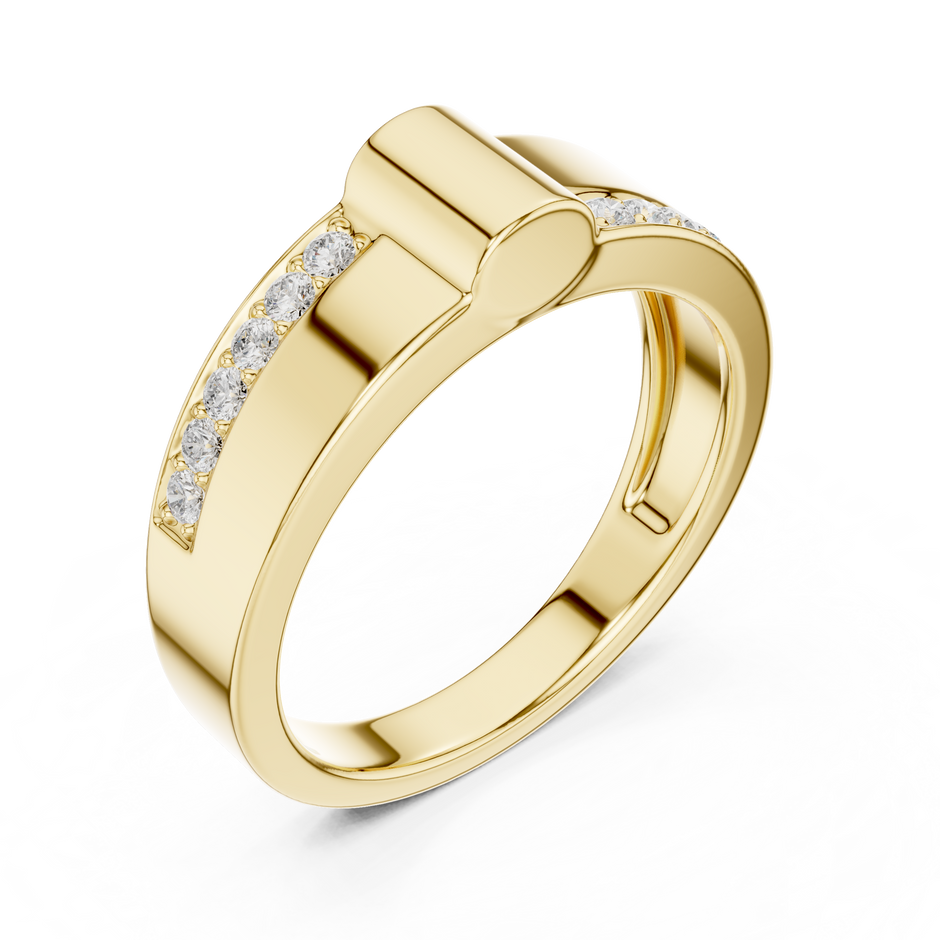 Modern Asymmetric Lab Grown Diamond Bypass Ring