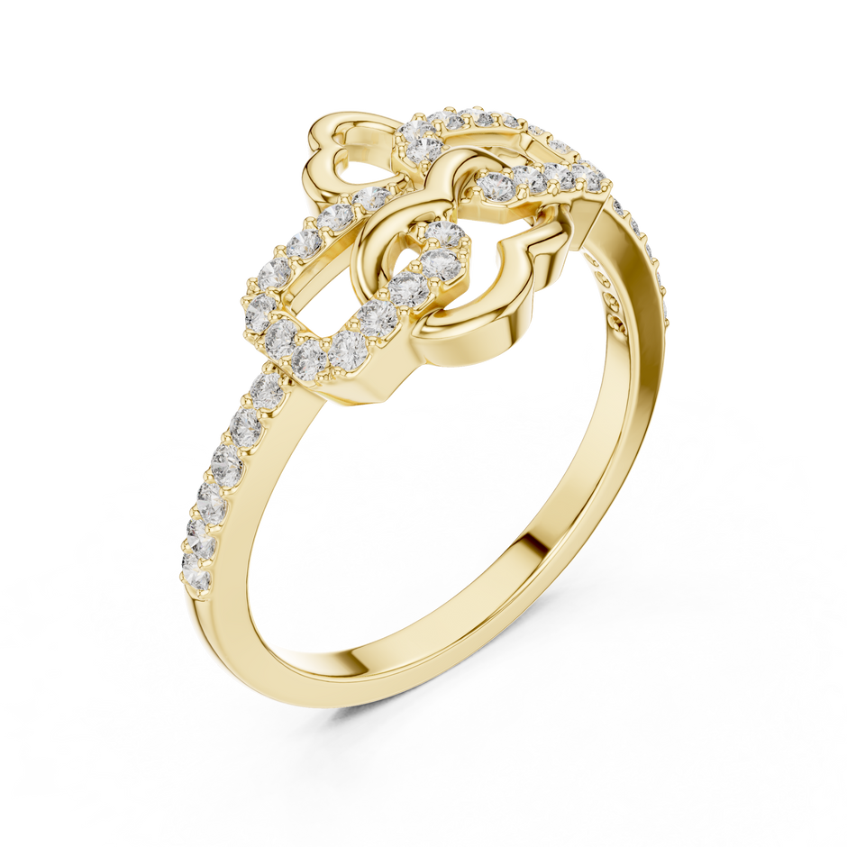 Rectangular Pave Set Lab Grown Diamond Ring