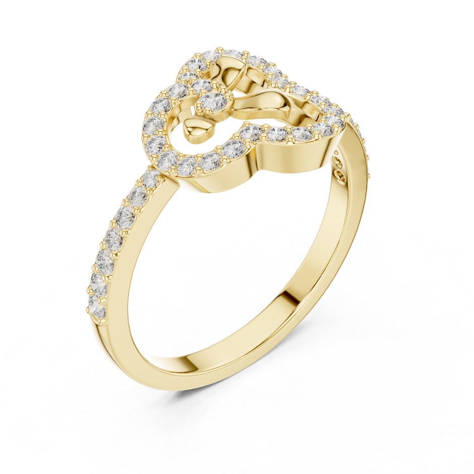 Three-Leaf Openwork Lab Grown Diamond Statement Ring