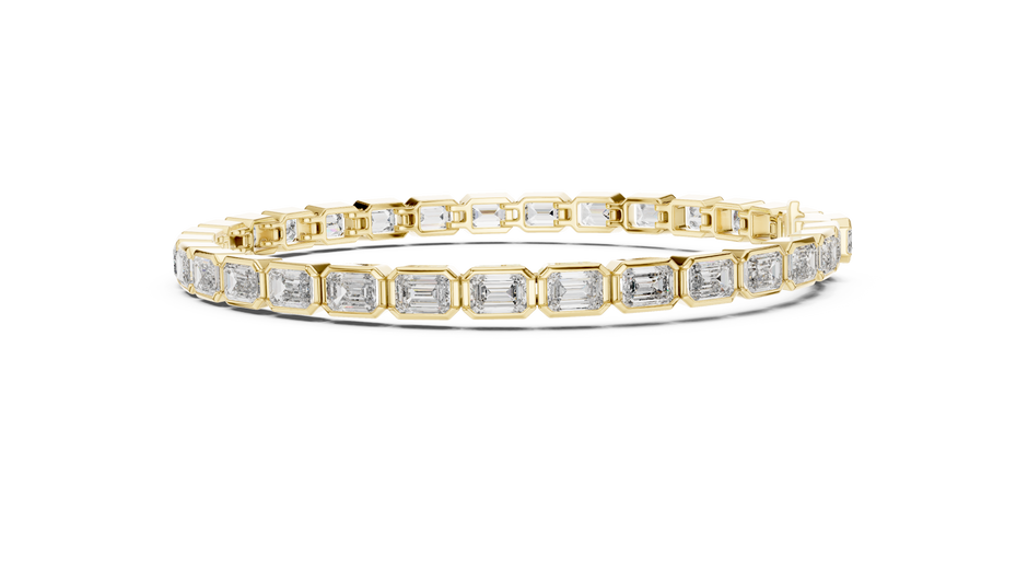 The Bezel Set Emerald-Cut Lab Grown Diamond Tennis Bracelet