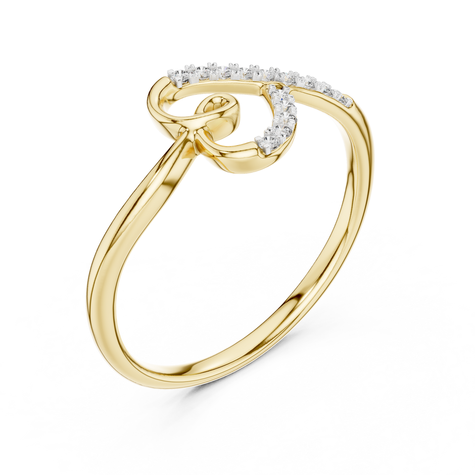 Swirl Heart Loop Pave Set Lab Grown Diamond Ring
