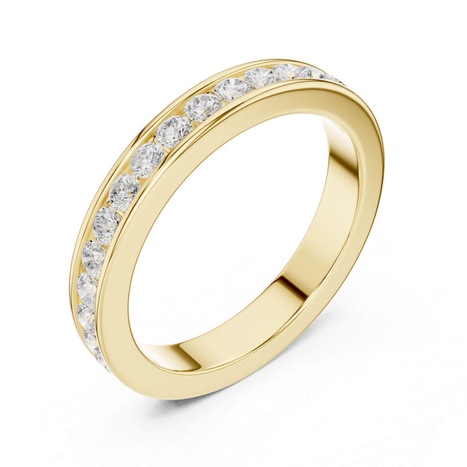 Channel Set Round Shape Lab Grown Diamond Ring Eternity Style Band
