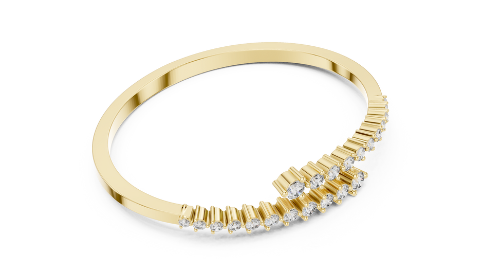The Celestial Graduated Bypass Lab Grown Diamond Bangle Bracelet.