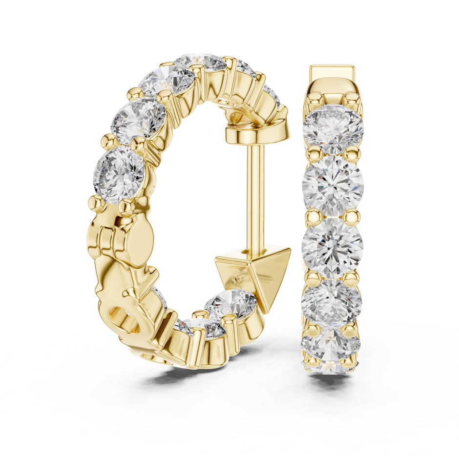 Hoop Earrings – Classic Round Brilliant Lab Grown Diamond Hoops