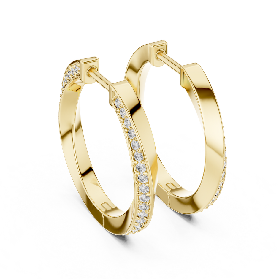 Twisted Lab Grown Diamond Huggie Hoop Earrings For Women