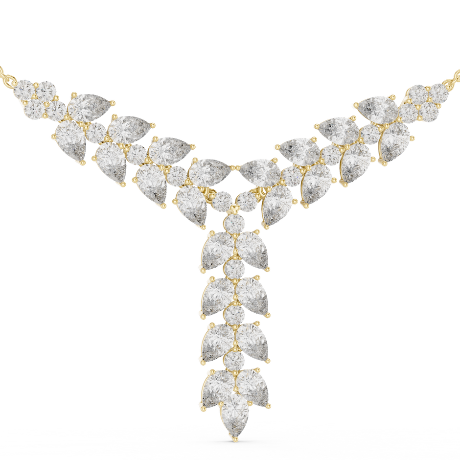 The Imperial Pear Cut Botanical Vine Y-Drop Lab Grown Diamond Pendant