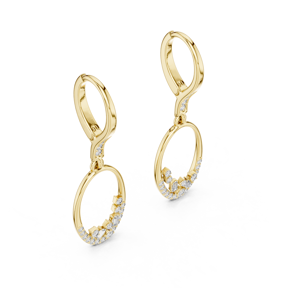 Lab Grown Diamond Oval Cluster Drop Dangle Earrings