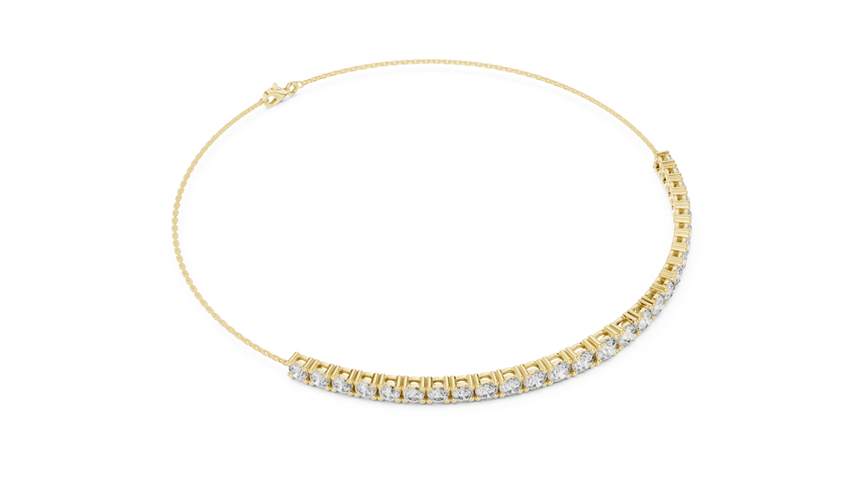 Diamond Bar Chain Bracelet with Round Cut Lab Grown Diamonds