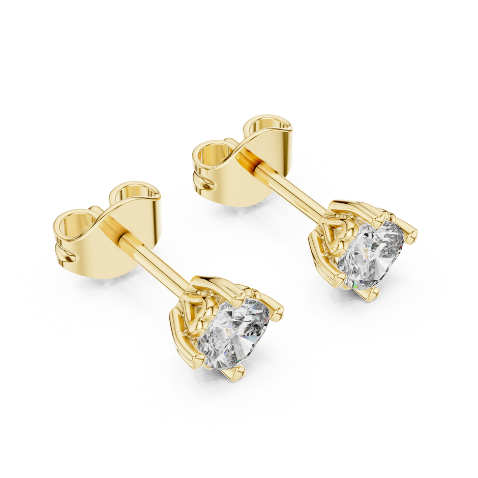 0.50 Ct Solitaire Heart Prong Lab Grown Diamond Earring