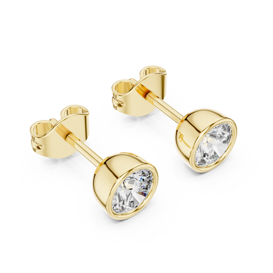 0.50 Ct Round Bezel Solitaire Lab Grown Diamond Earring
