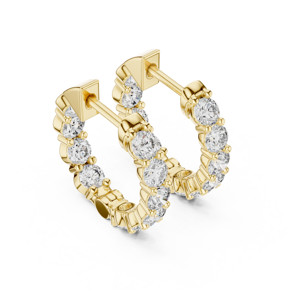 Round Prong Set Lab Grown Diamond Hoop Earring