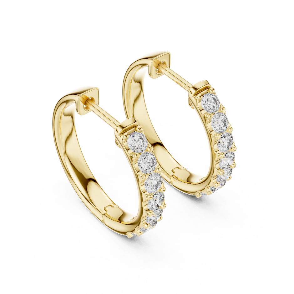 Round Prong Set Lab Grown Diamond Hoop Earring
