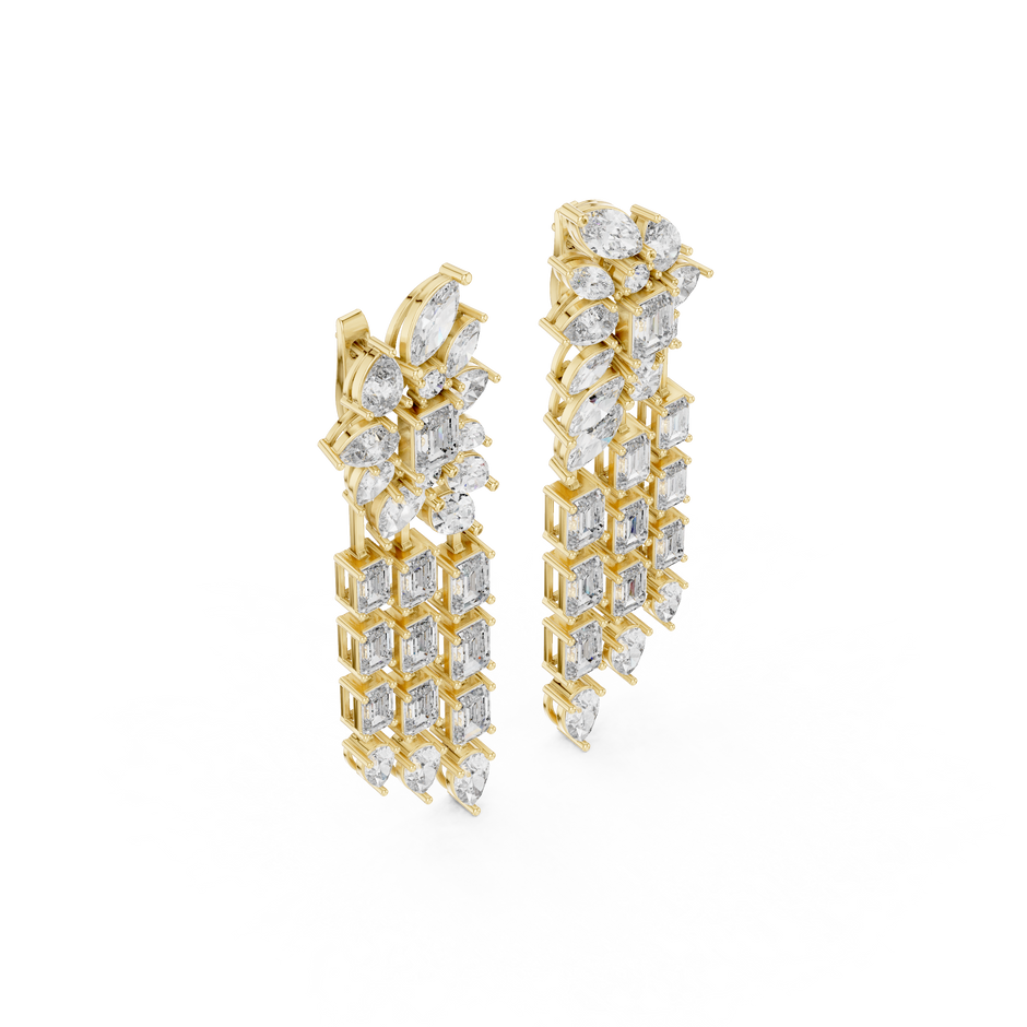 Multi Stone Chandelier Drop Lab Grown Diamond Earring