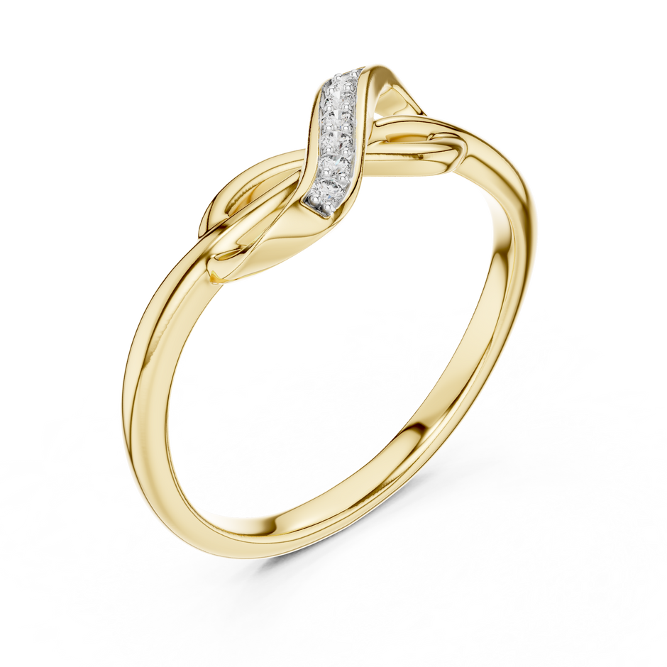 Round Cut Interlocking Knot Pavilion Lab Grown Diamond Ring
