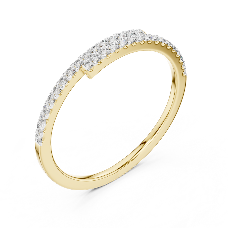Overlapping Dual Row Pave Set Lab Grown Diamond Ring
