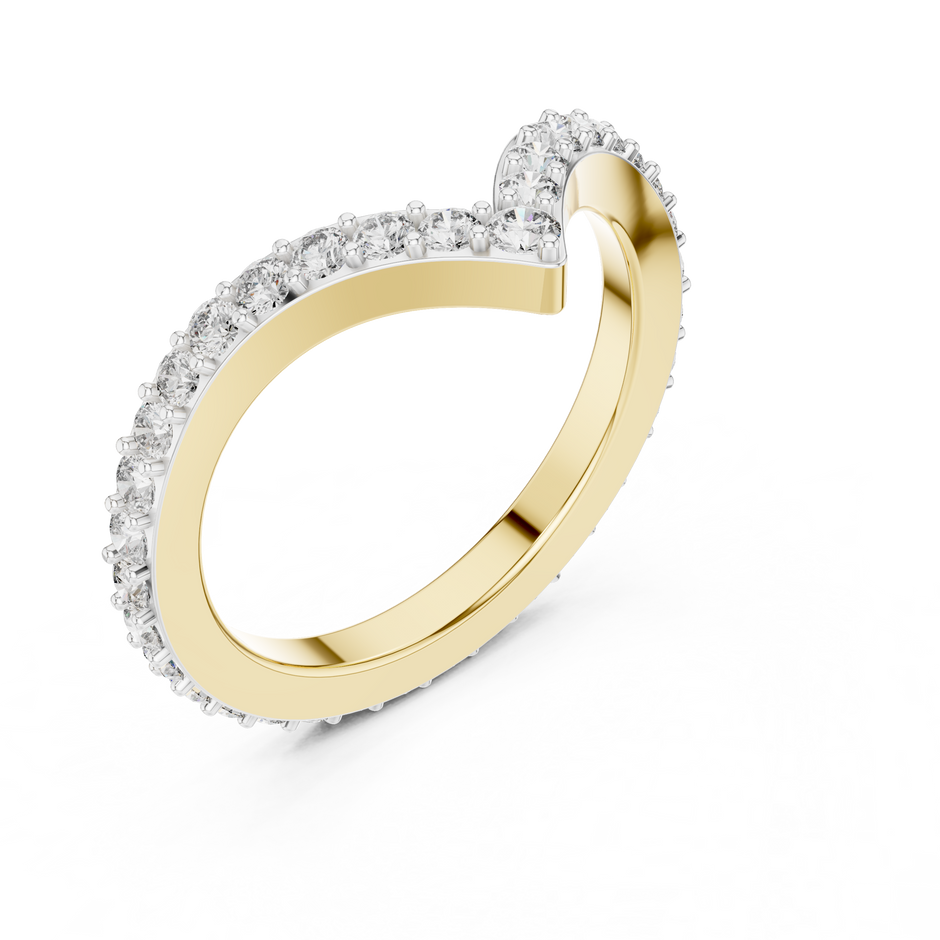 V-Shaped Contour Lab Grown Diamond Ring