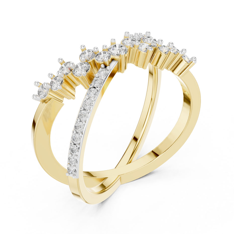 Crossover Multi-Row Lab Grown Diamond Ring