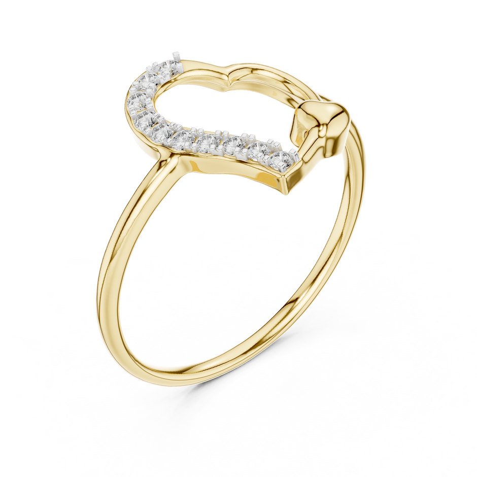 Asymmetric Heart Pave Set Lab Grown Diamond Ring