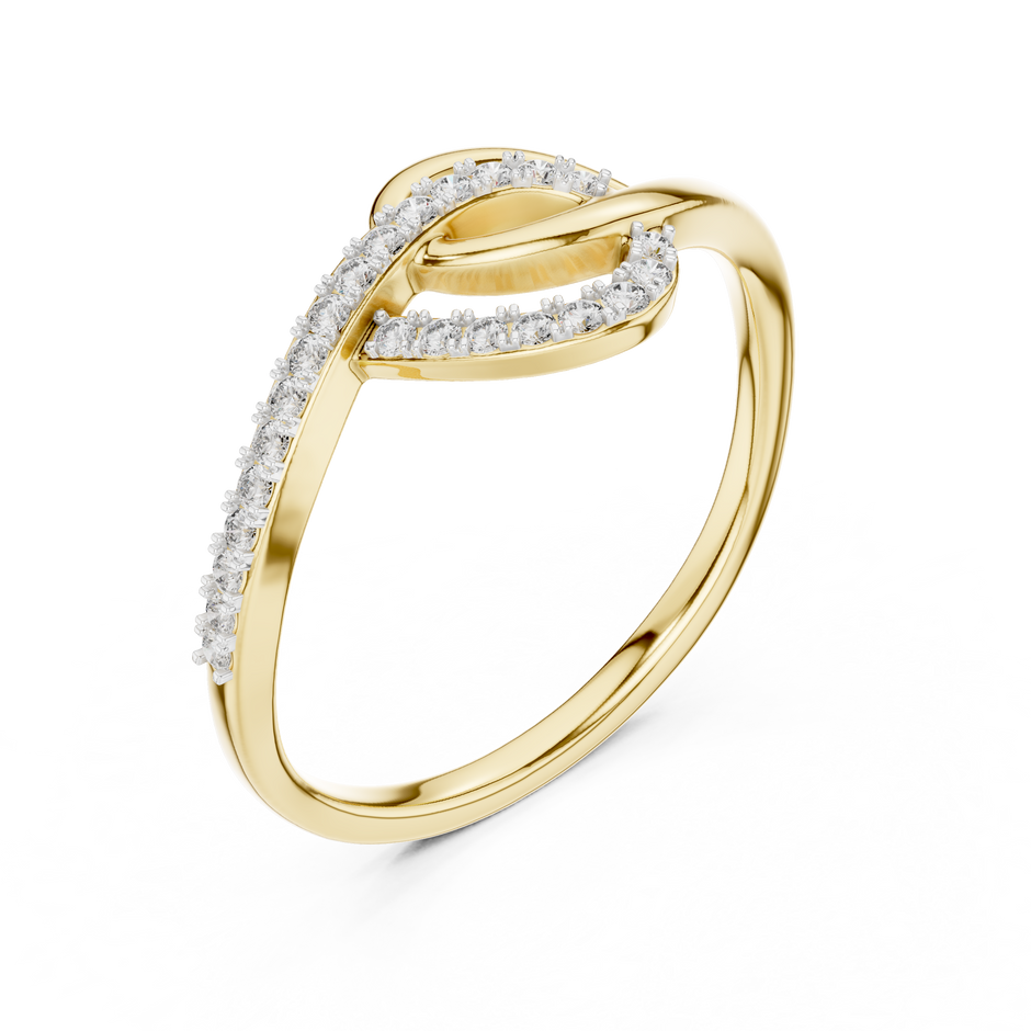 Abstract Interlocked Loop Pave Set Lab Grown Diamond Ring