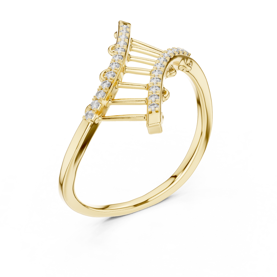 Ladder Prong Set Lab Grown Diamond Ring