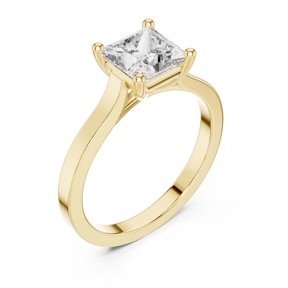 1.00 Ct Classic Princess Solitaire Lab Grown Diamond Ring