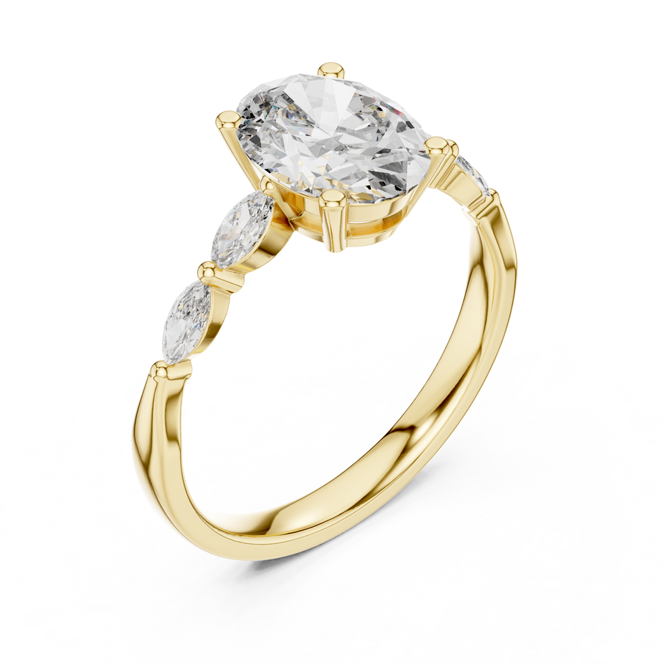 1.00 Ct Oval Cut Lab Grown Diamond Solitaire Ring