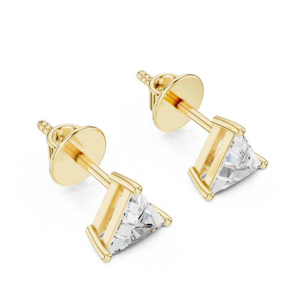 0.65ct Each Triangle Cut Lab Grown Diamond Stud Earrings