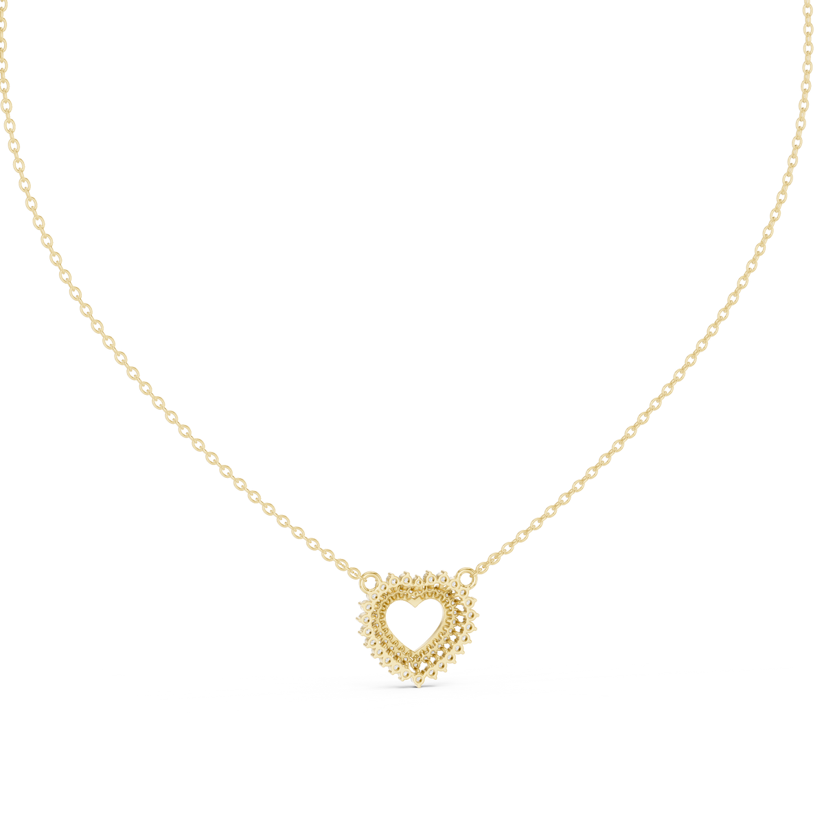 The Royal Double Halo Open Heart Lab Grown Diamond Pendant.