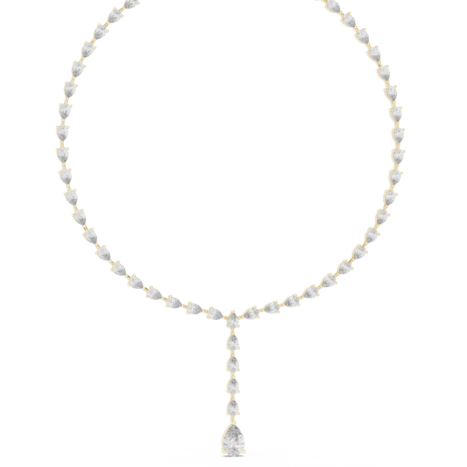 Pear Cut Lab Grown Diamond Y-Drop Lariat Necklace