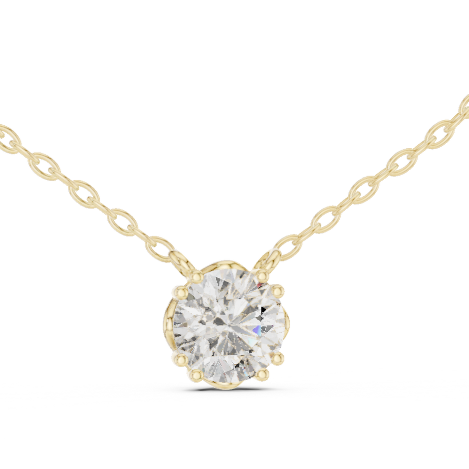 8-Prong Floating Round Lab Grown Diamond Solitaire Pendant