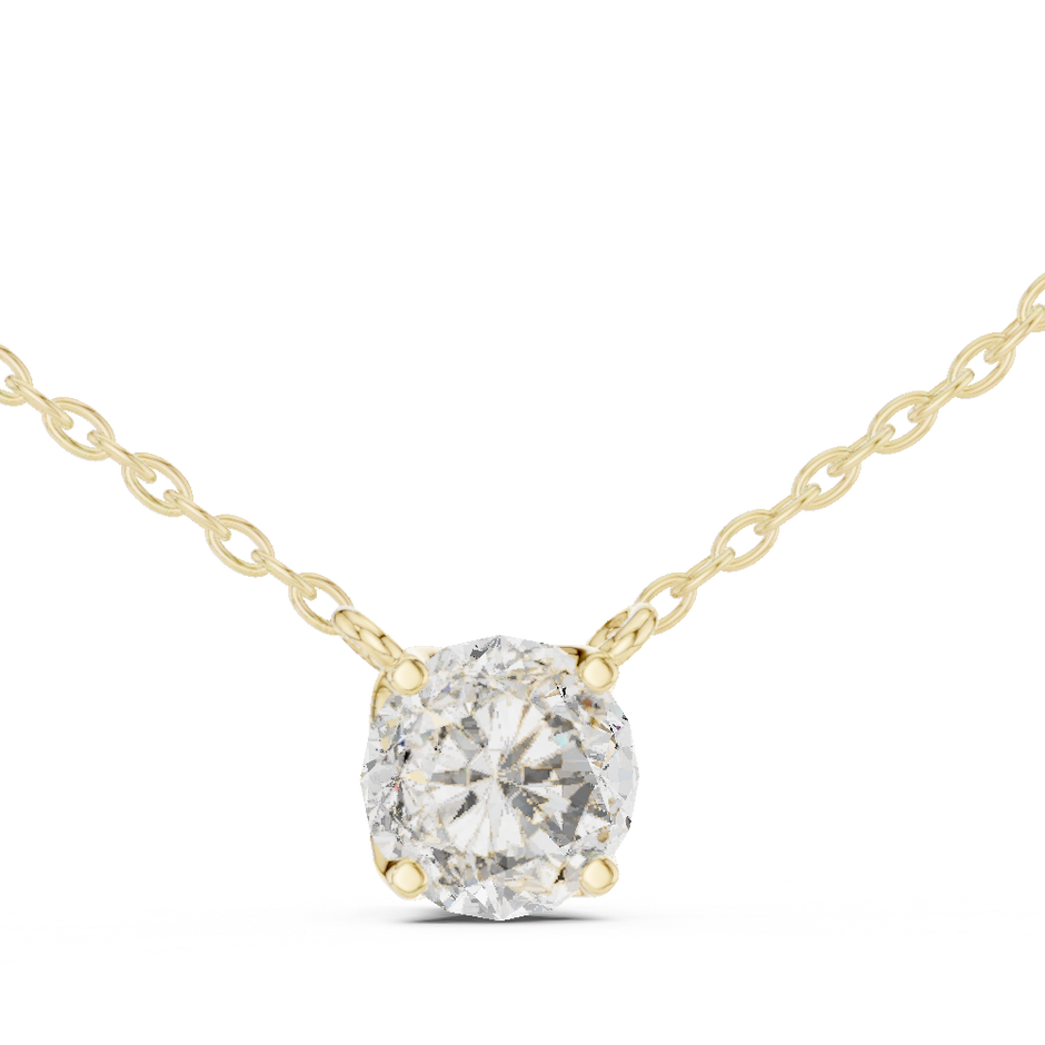 4-Prong Floating 1.00 Ct Round Lab Grown Diamond Solitaire Pendant